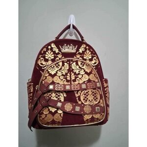 Loungefly Game‎ of Thrones Velour Crown Backpack Burgundy Gold Embellished